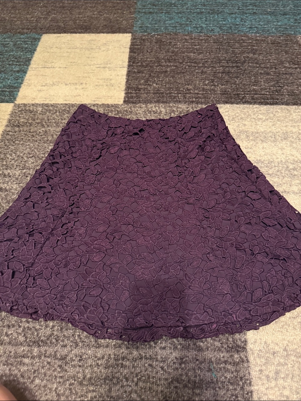 LOFT Purple Lace Circle Skirt